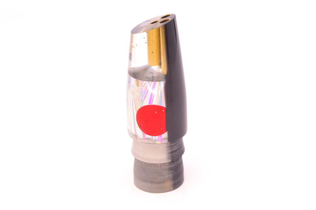 Tanigawa Lures Silver Rainbow Starburst Black Back Red Eyes 2-Hole Slant 7" 5oz GZE