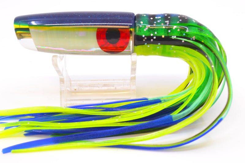 Coggin Lures White Pearl Glass Blue-Yellow Back Malolo Flying Fish 7" 3oz Skirted