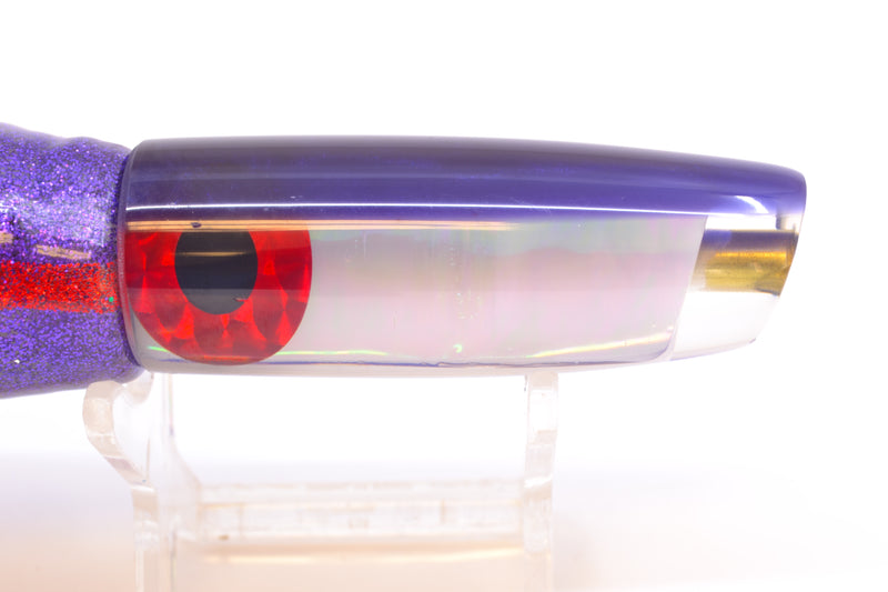 Coggin Lures White Pearl Glass Purple Back Malolo Flying Fish 7" 3oz Skirted Purple