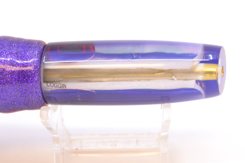Coggin Lures White Pearl Glass Purple Back Malolo Flying Fish 7" 3oz Skirted Purple