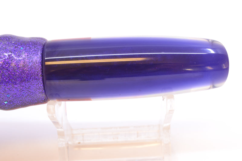 Coggin Lures White Pearl Glass Purple Back Malolo Flying Fish 7" 3oz Skirted Purple