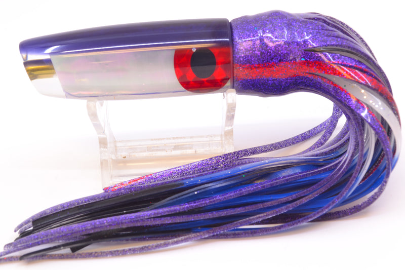 Coggin Lures White Pearl Glass Purple Back Malolo Flying Fish 7" 3oz Skirted Purple