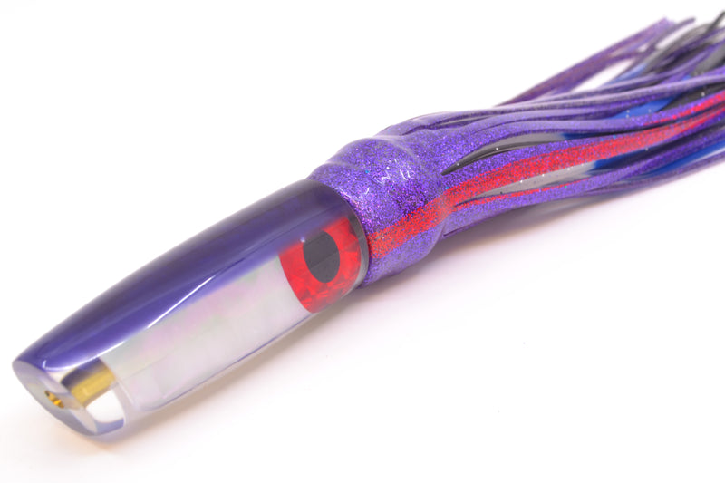 Coggin Lures White Pearl Glass Purple Back Malolo Flying Fish 7" 3oz Skirted Purple
