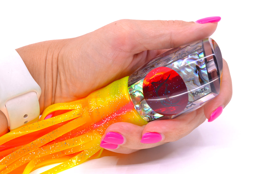 Bonze Lures Paua Shell Red Eyes ATM 10" 6oz Skirted Electric Chicken
