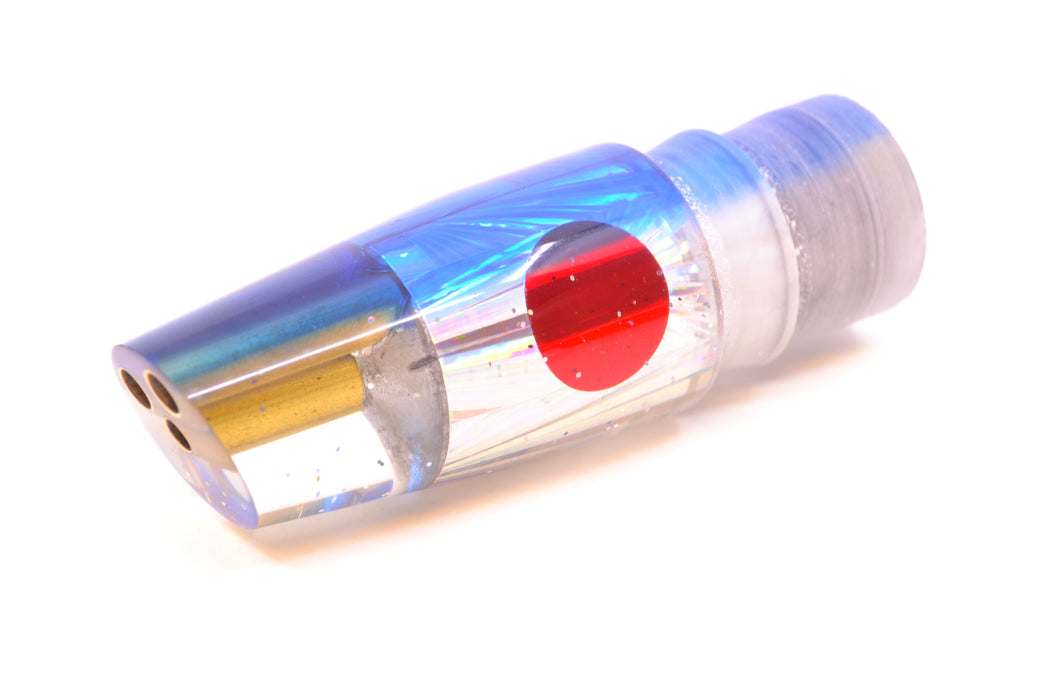 Tanigawa Lures Silver Rainbow Starburst Blue Back Red Eyes 2-Hole Slant 7" 5oz GZE