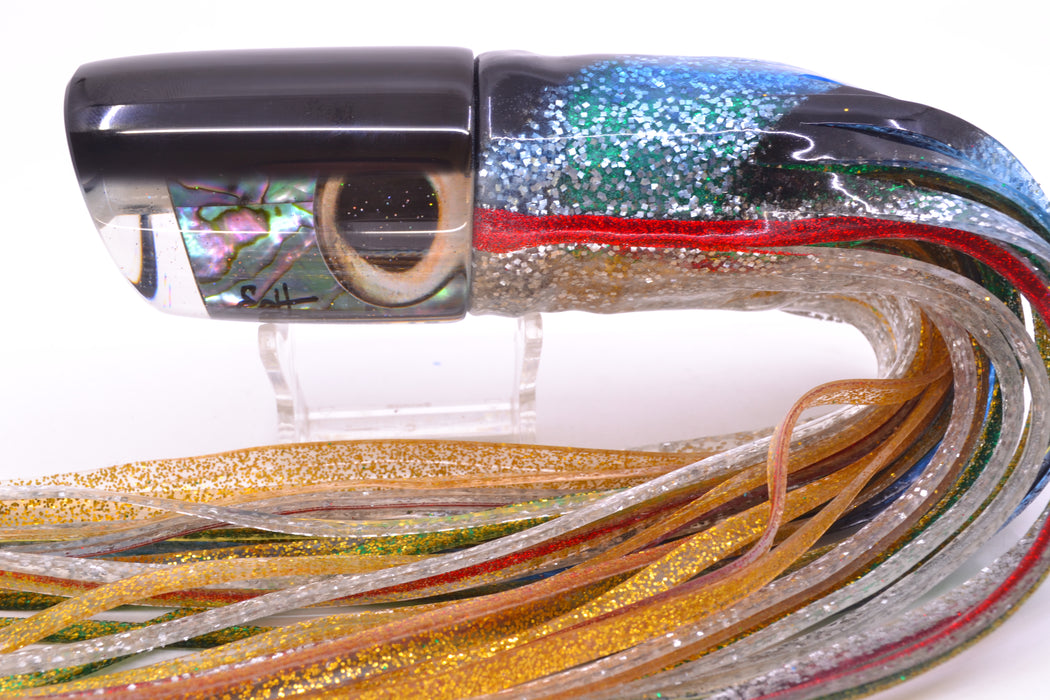 Marlin Magic Blue-Purple Abalone Black Back Taxi Eyes Henry 12" 11.5oz Skirted Evil