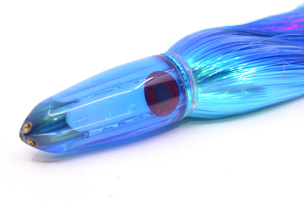 Coggin Lures Ice Blue Pearl Glass 4-Hole Bishops Bullet 12" 7.8oz Strobez Blue-Ice Blue/Pink