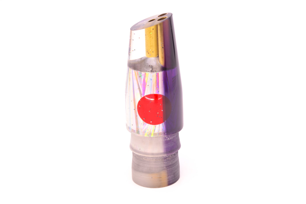 Tanigawa Lures Silver Rainbow Starburst Purple Back Red Eyes 2-Hole Slant 7" 5oz GZE