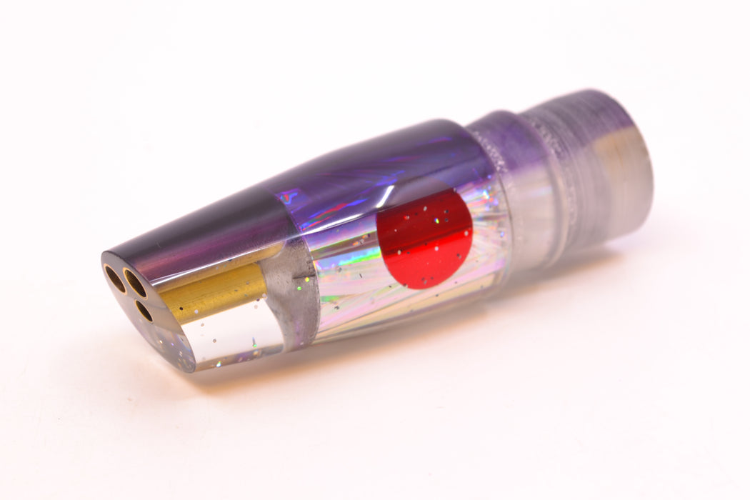 Tanigawa Lures Silver Rainbow Starburst Purple Back Red Eyes 2-Hole Slant 7" 5oz GZE