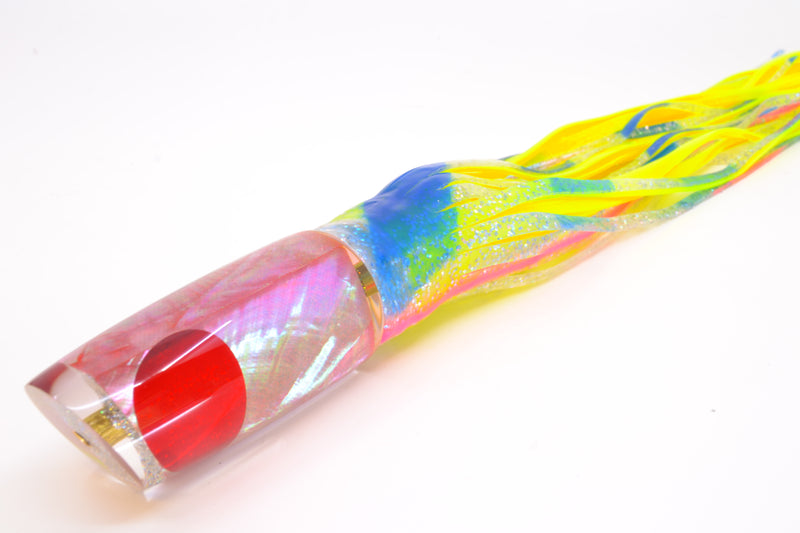 Koya Lures Pink MOP Red Eyes Small 614 10" 6oz Skirted Holo with Blue Bars/Chartreuse