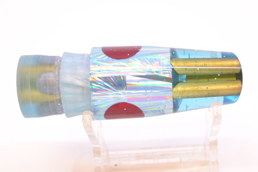 Tanigawa Lures Ice Blue Rainbow Starburst Red Eyes 2-Hole Slant 7" 5oz GZE