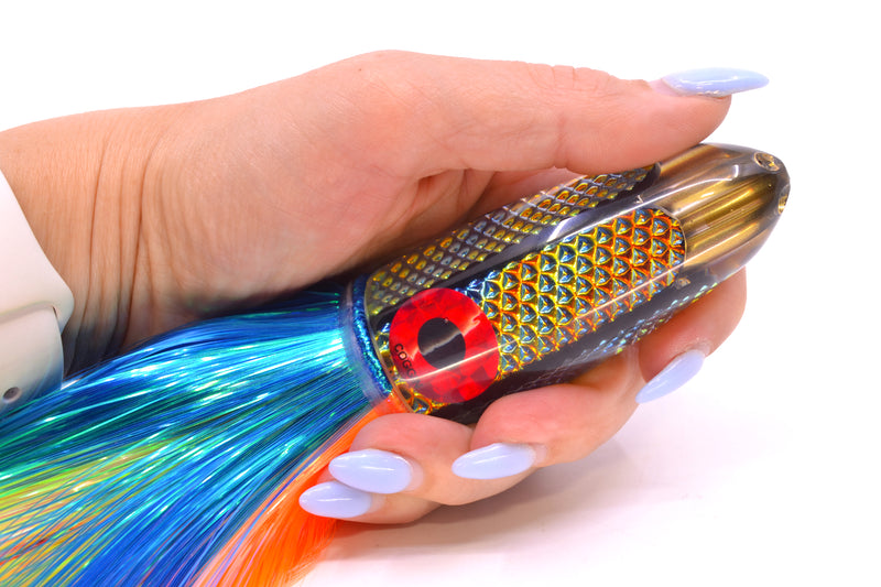 Coggin Lures Blue-Orange Dichro 4-Hole Bishops Bullet 12" 7.8oz Strobez Royal Blue-Orange