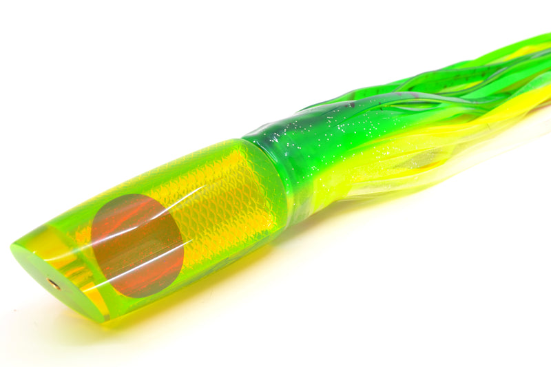 Koya Lures Chartreuse Rainbow Scale Red Eyes Small 614 10" 6oz Skirted Green-Clear
