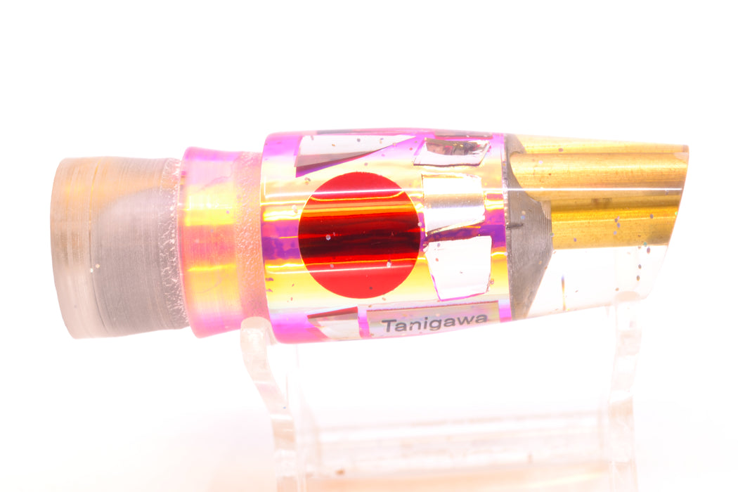 Tanigawa Lures Pink Rainbow Cracked Glass Red Eyes 2-Hole Slant 7" 5oz GZE