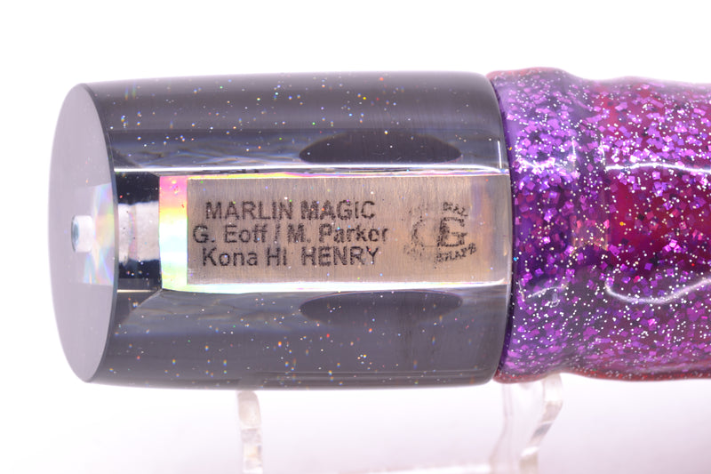 Marlin Magic Blue-Purple Abalone Black Back Henry 12" 11.5oz Skirted Black-Red-Purple