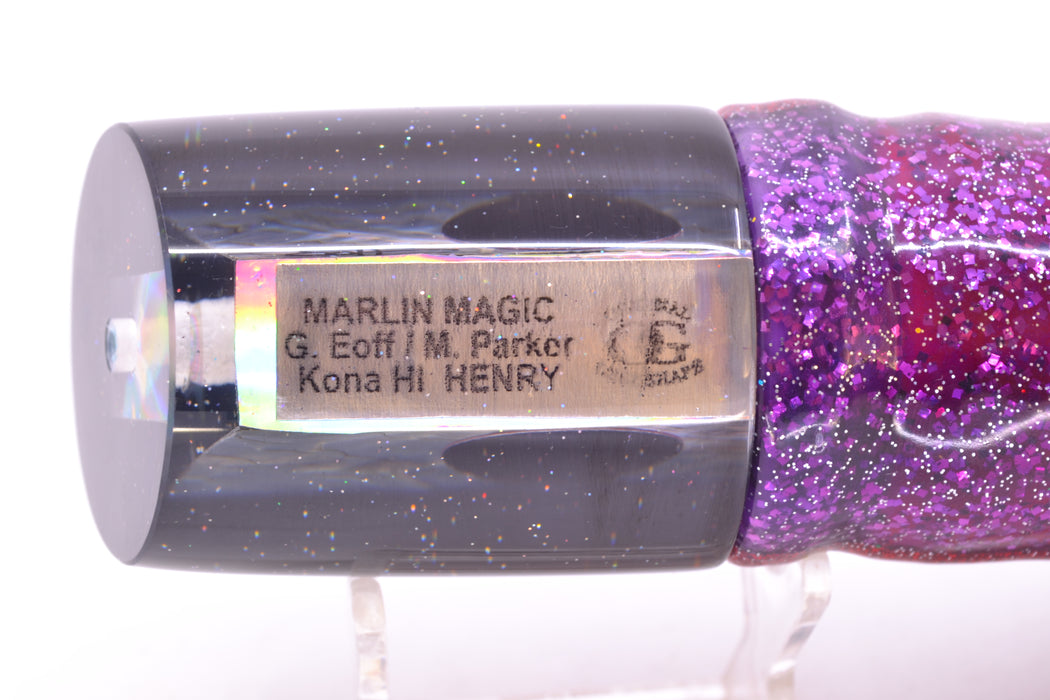 Marlin Magic Blue-Purple Abalone Black Back Henry 12" 11.5oz Skirted Black-Red-Purple