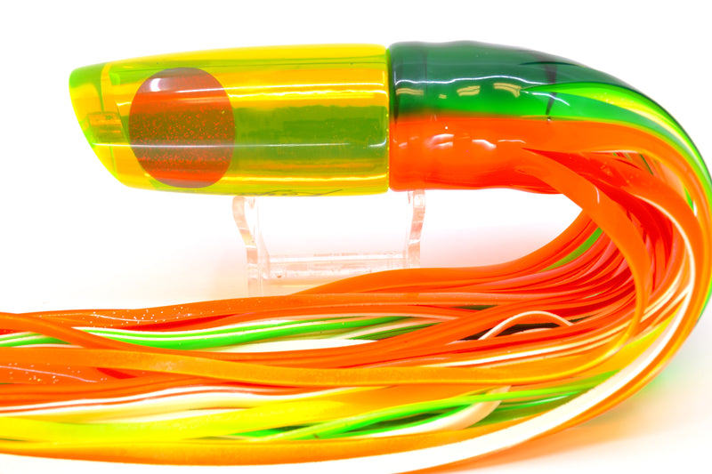 Koya Lures Chartreuse Chrome Red Eyes Small 614 10" 6oz Skirted Guacamaya