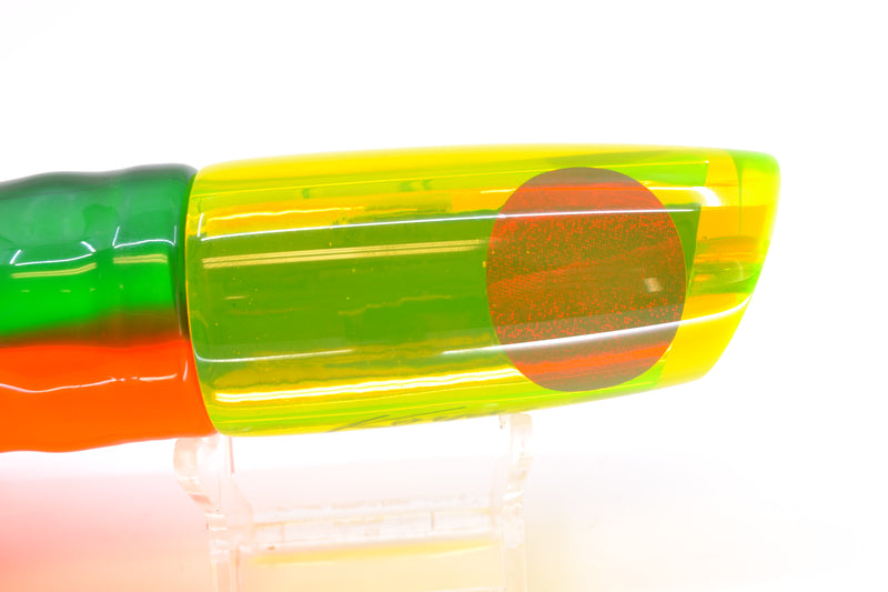 Koya Lures Chartreuse Chrome Red Eyes Small 614 10" 6oz Skirted Guacamaya
