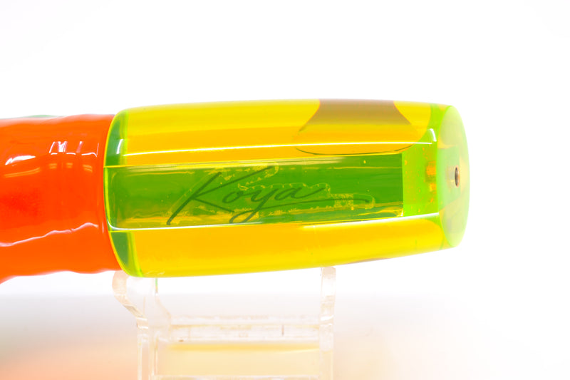 Koya Lures Chartreuse Chrome Red Eyes Small 614 10" 6oz Skirted Guacamaya