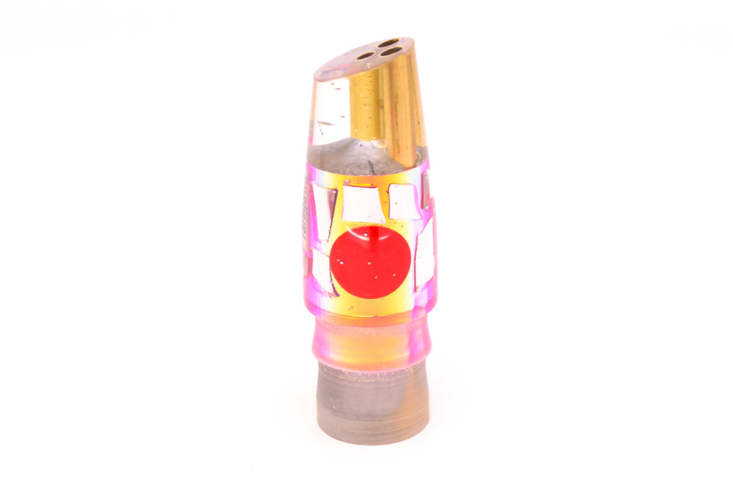 Tanigawa Lures Pink Rainbow Cracked Glass Red Eyes 2-Hole Slant 7" 5oz GZE