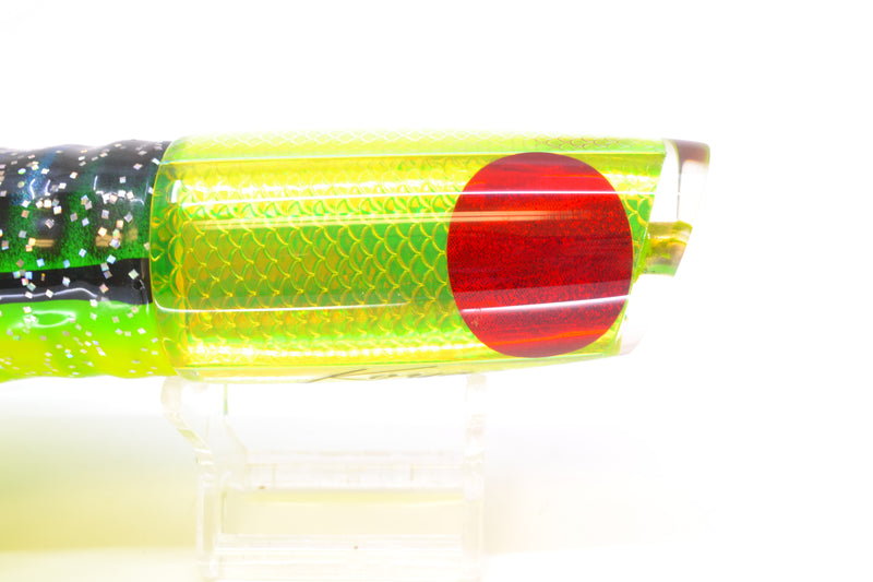 Koya Lures Lime Green Rainbow Scale Red Eyes Small 614 10" 6oz Skirted