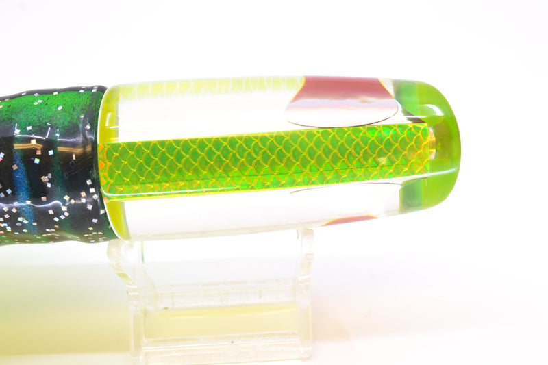 Koya Lures Lime Green Rainbow Scale Red Eyes Small 614 10" 6oz Skirted