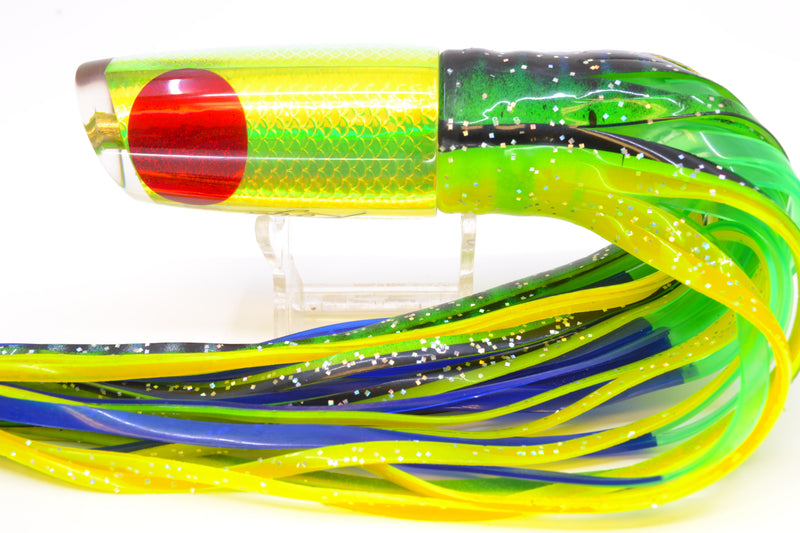 Koya Lures Lime Green Rainbow Scale Red Eyes Small 614 10" 6oz Skirted