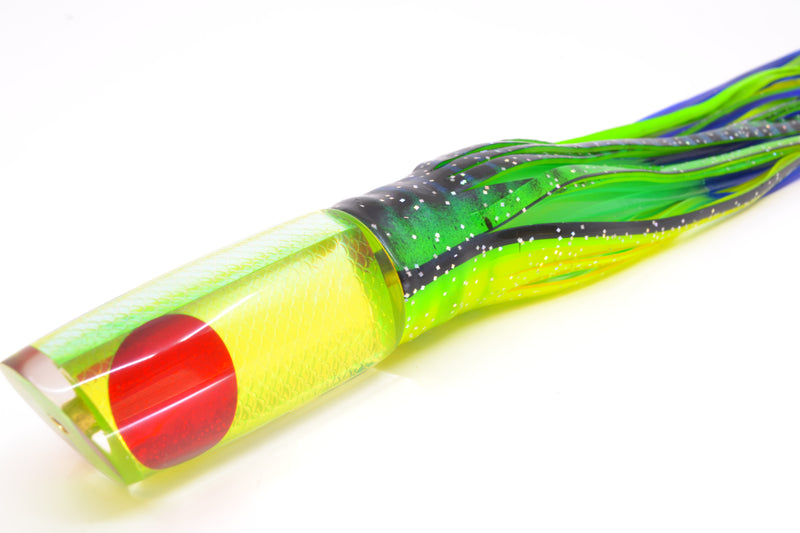 Koya Lures Lime Green Rainbow Scale Red Eyes Small 614 10" 6oz Skirted