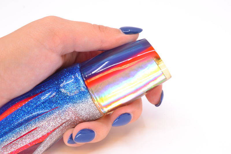 Yo-Zuri Lures RARE Silver Rainbow Blue-Pink Back OK Head 12" 8.3oz Skirted Blue-Silver