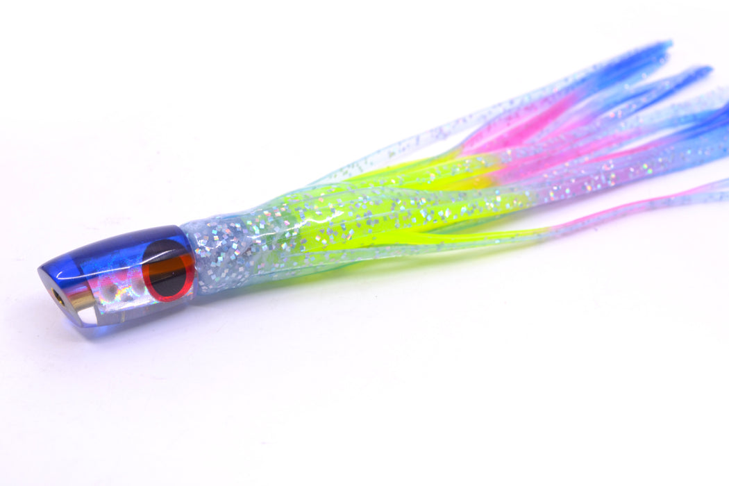 Coggin Lures Silver Rainbow Scale Blue-Pink Back Tado Lo'ihi Peanut Slant 4.5" 1oz Skirted GZE