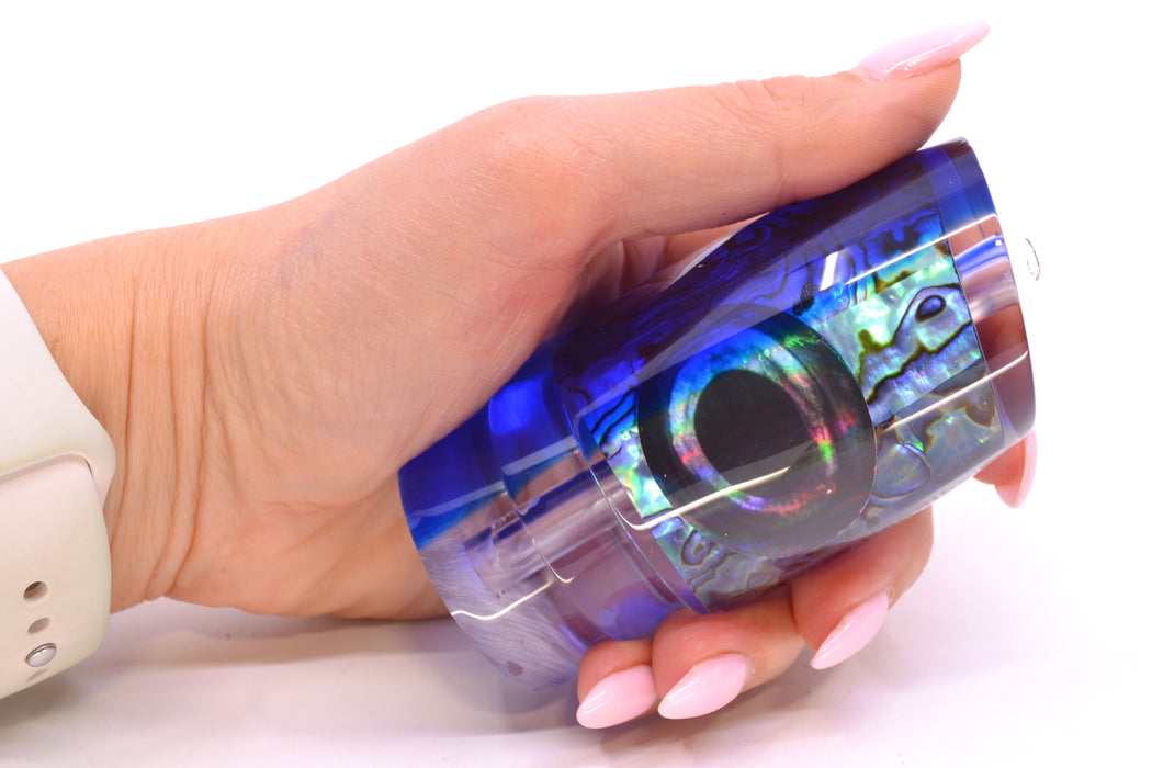 Moyes Lures Paua Shell Blue Back Taxi Eyes Hannibal 14" 6oz