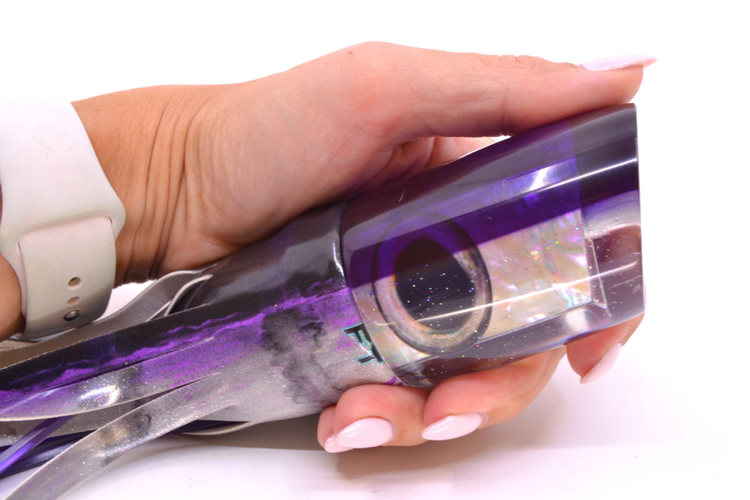 Marlin Magic Lures White Awabi Purple Back Taxi Eyes Henry 12" 9.8oz FT Vinyl Purple Drip