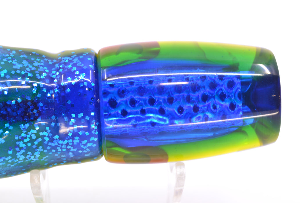 Coggin Lures White MOP Blue-Yellow Back Medium Copalure Invert 10" 8oz Skirted