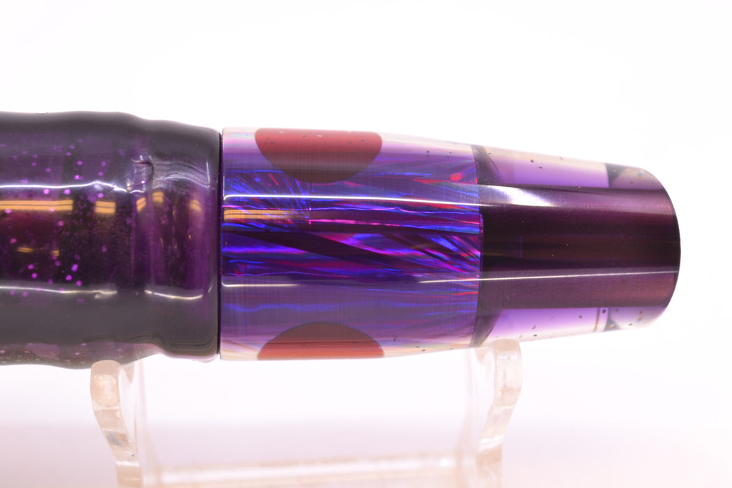 Tanigawa Lures Silver Starburst Purple Back 2-Hole Slant 7" 9.6oz Skirted Purple Skipjack GZE
