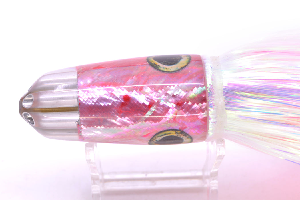 Ali'i Kai Lures Pink Awabi Six Shooter 9" 6oz Flashabou White/Pink