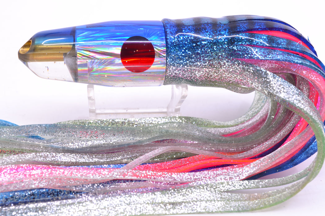 Tanigawa Lures Silver Starburst Blue Back 2-Hole Bullet 9"+ 10.5oz Skirted Blue Aurora/Pink GZE