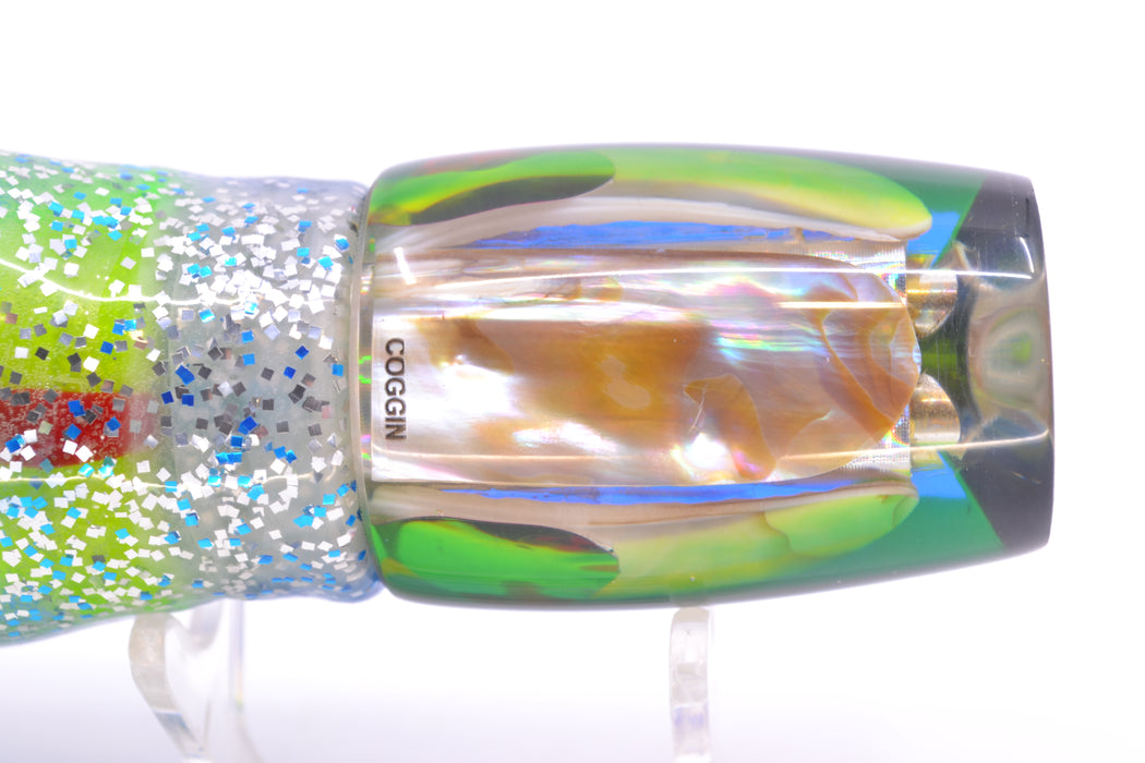 Coggin Lures White MOP Blue-Yellow Back Medium Copalure Invert 10" 8oz Skirted