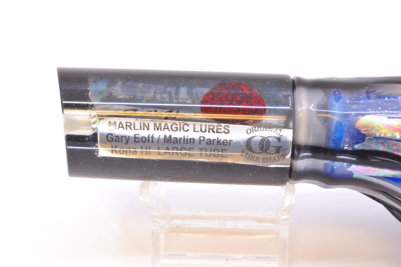 Marlin Magic Lures Blue-Purple Abalone Black Back Red Eyes Large Tube 12" 8oz Skirted