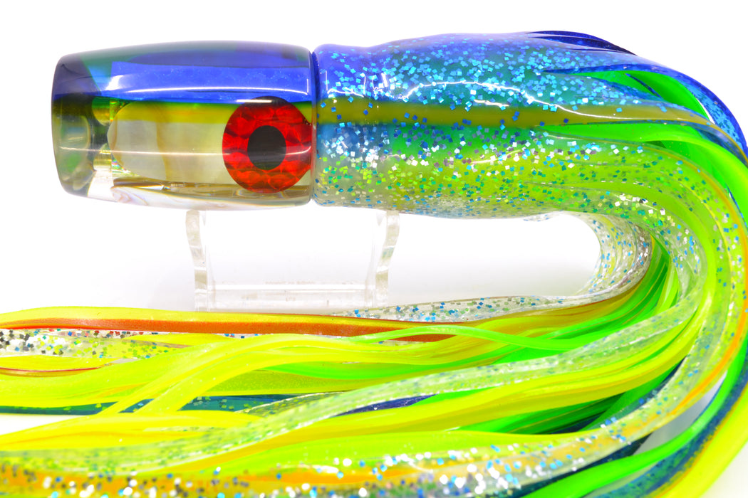 Coggin Lures White MOP Blue-Yellow Back Medium Copalure Invert 10" 8oz Skirted