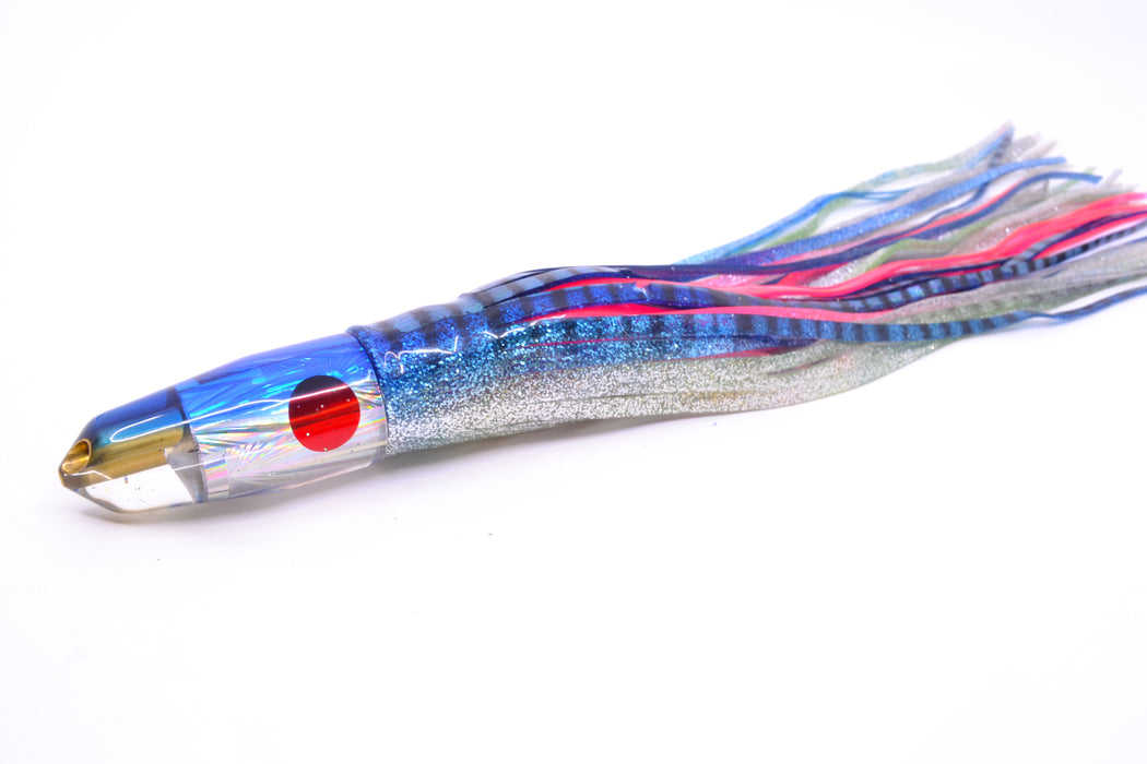 Tanigawa Lures Silver Starburst Blue Back 2-Hole Bullet 9"+ 10.5oz Skirted Blue Aurora/Pink GZE