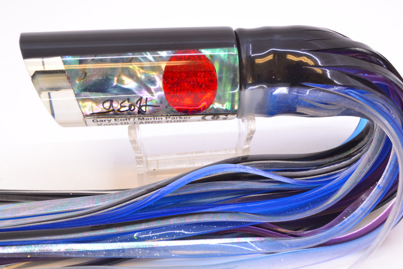 Marlin Magic Lures Blue-Purple Abalone Black Back Red Eyes Large Tube 12" 8oz Skirted