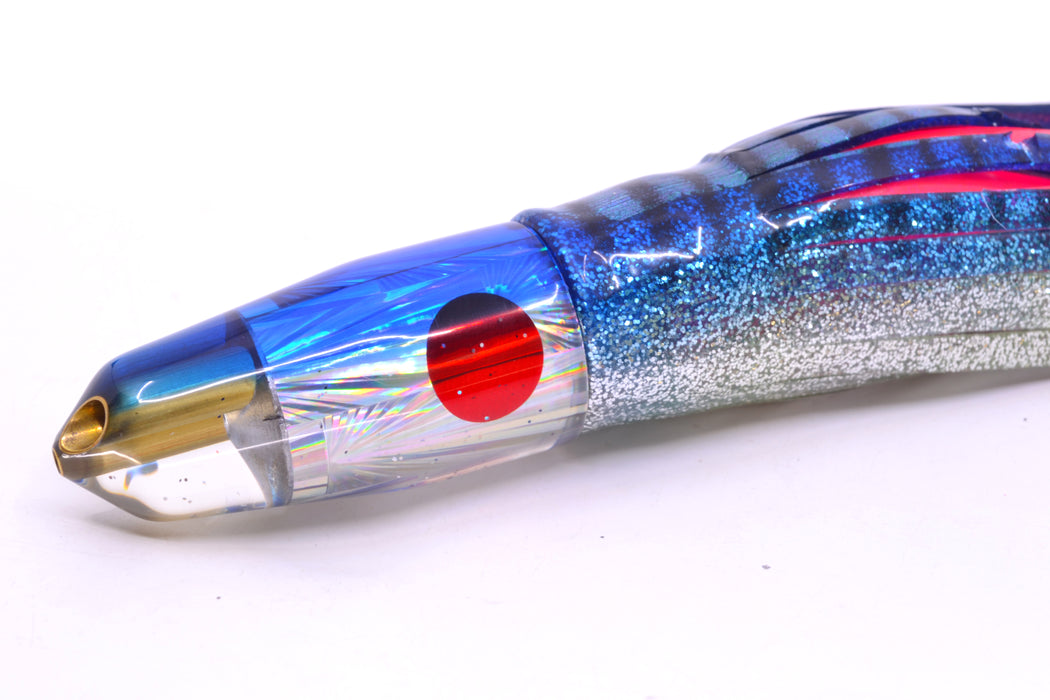 Tanigawa Lures Silver Starburst Blue Back 2-Hole Bullet 9"+ 10.5oz Skirted Blue Aurora/Pink GZE