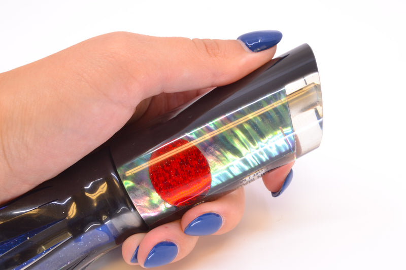 Marlin Magic Lures Blue-Purple Abalone Black Back Red Eyes Large Tube 12" 8oz Skirted
