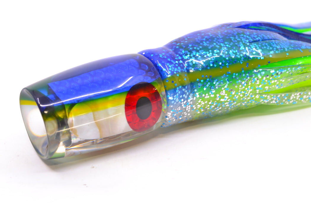 Coggin Lures White MOP Blue-Yellow Back Medium Copalure Invert 10" 8oz Skirted
