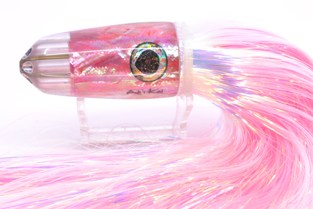 Ali'i Kai Lures Pink Awabi Six Shooter 9" 6oz Flashabou White/Pink