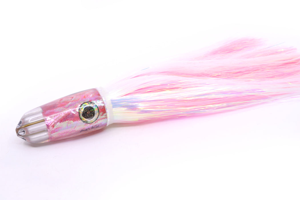 Ali'i Kai Lures Pink Awabi Six Shooter 9" 6oz Flashabou White/Pink