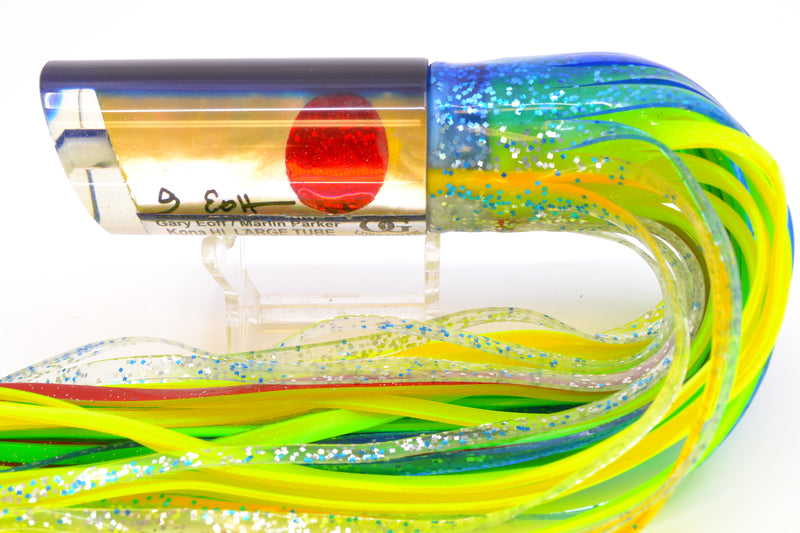 Marlin Magic Lures Golden MOP Blue Back Red Eyes Large Tube 12" 8oz Skirted