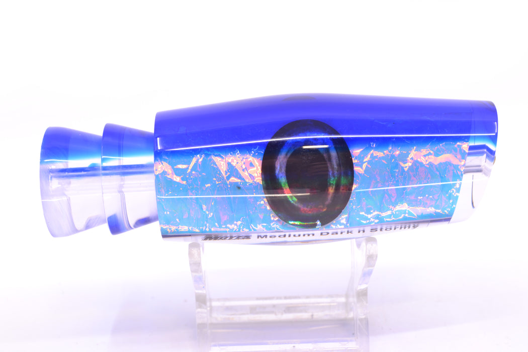 Moyes Lures Ice Blue-Pink Dichro Blue Back Taxi Eyes Medium Dark-N-Stormy 12" 5oz