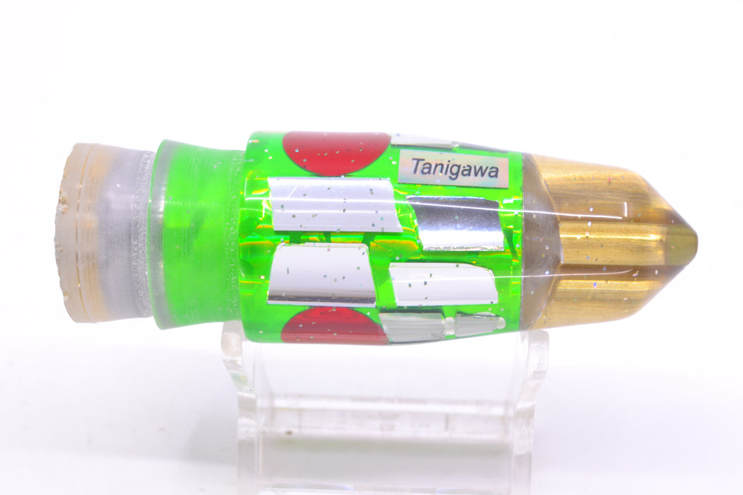 Tanigawa Lures Green Rainbow Cracked Glass Red Eyes 2-Hole Bullet 9"+ 7.8oz GZE