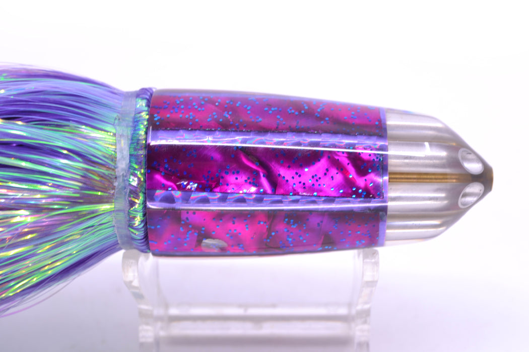Ali'i Kai Lures Purple MOP Six Shooter 9" 6oz Flashabou Purple/Black-White